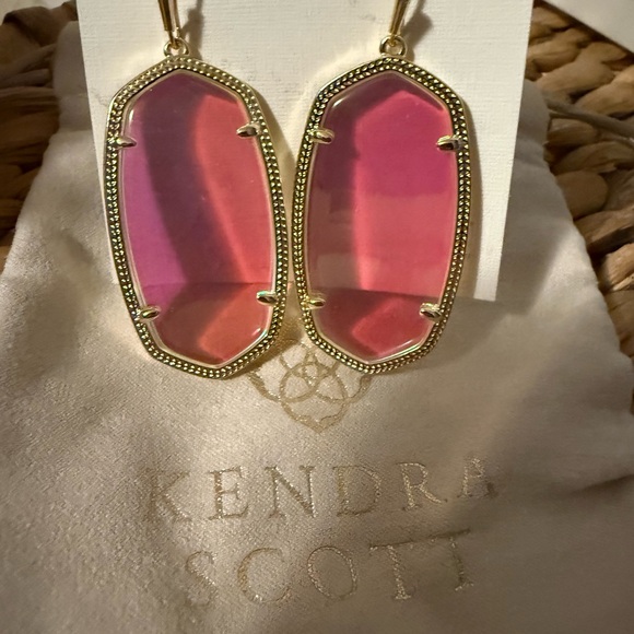 NWT Kendra Scott gold Danielle Dichroic Iridescent Earrings - Picture 3 of 5